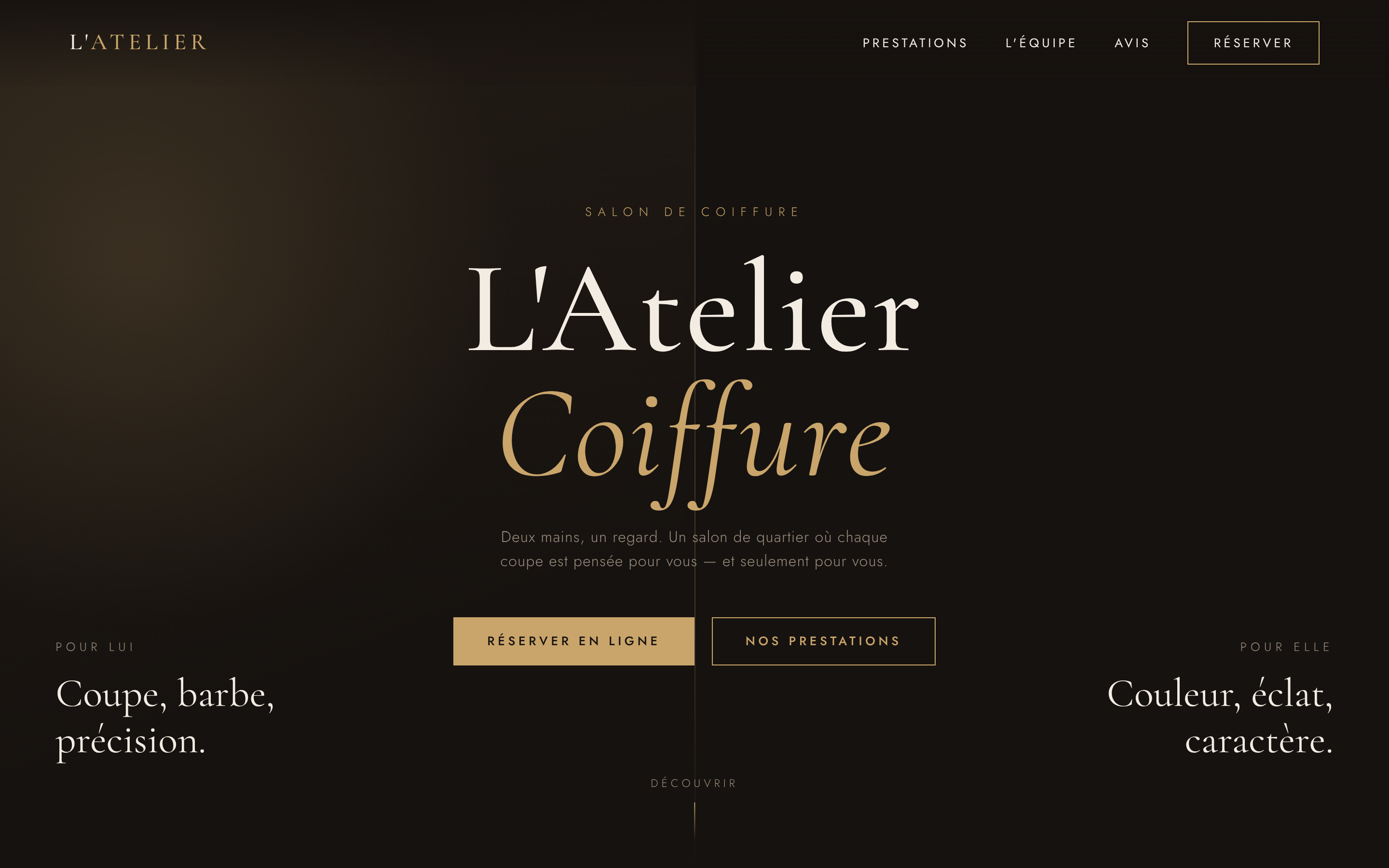 L'Atelier — site de salon de coiffure