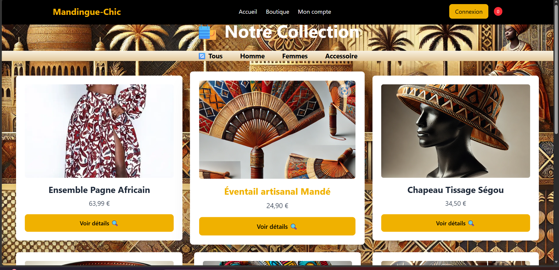 Mandingue-Chic — site e-commerce